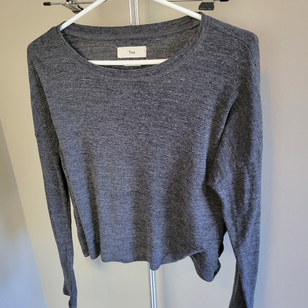 Grey TNA long sleeve shirt size small